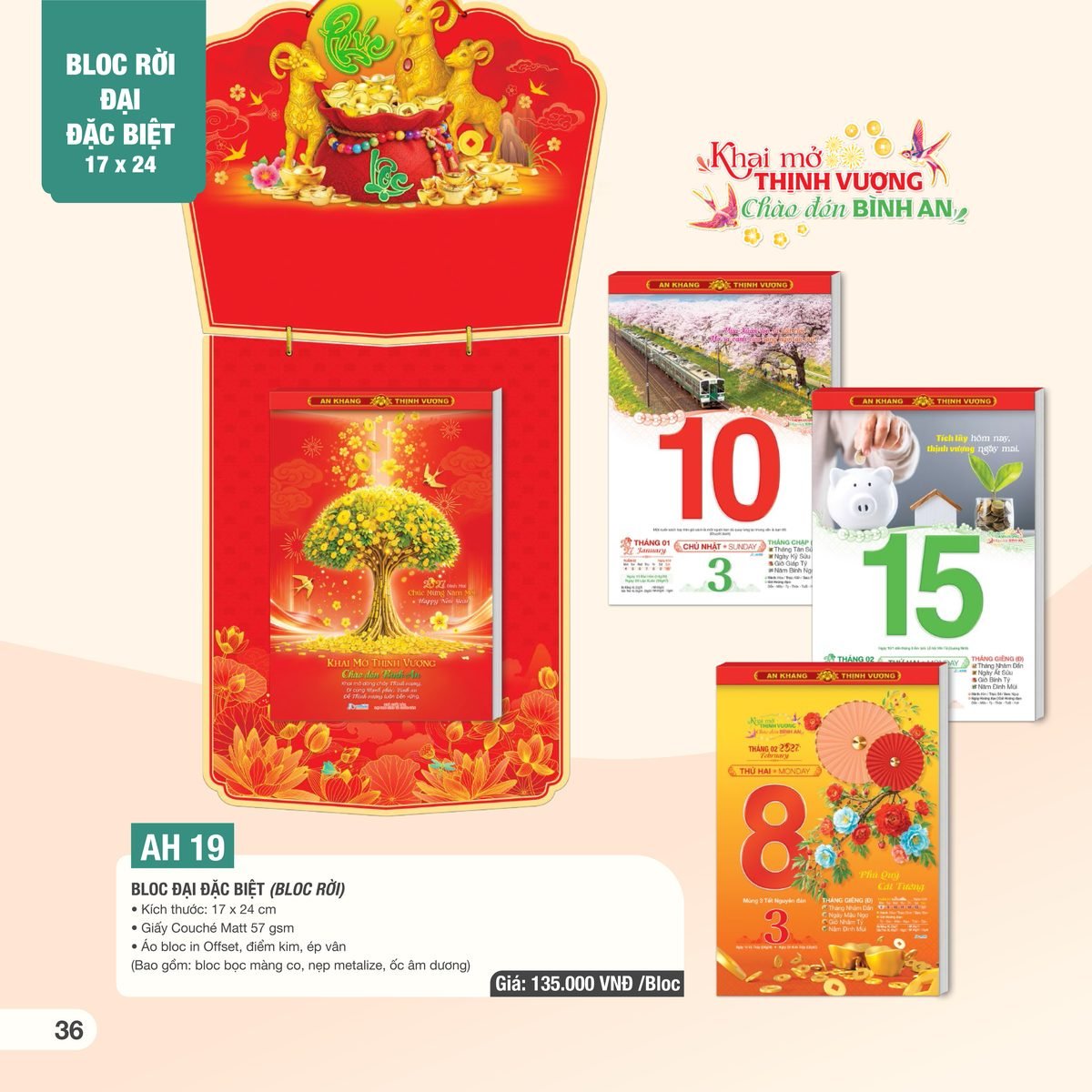 Lịch Bloc Đại Đặc Biệt 2027 AH Mẫu AH19 (17 x 24cm) Cung Cấp Lịch Tết Doanh Nghiệp Hà Nội Lịch Bloc Đại Đặc Biệt 2027 AH Mẫu AH19 (17 x 24cm) Cung Cấp Lịch Tết Doanh Nghiệp Hà Nội in logo doanh nghiệp quà tặng Tết tại Quà Tặng Miền Bắc