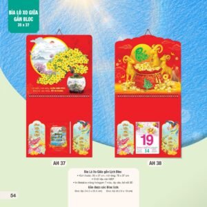 Lịch Treo Tường Lò Xo 2027 AH Mẫu AH37 (35 x 37 cm) Cung Cấp Lịch Tết Doanh Nghiệp Hà Nội in logo doanh nghiệp quà tặng Tết tại Quà Tặng Miền Bắc