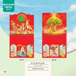 Lịch Treo Tường Lò Xo 2027 AH Mẫu AH41 (35 x 37 cm) Cung Cấp Lịch Tết Doanh Nghiệp Hà Nội in logo doanh nghiệp quà tặng Tết tại Quà Tặng Miền Bắc