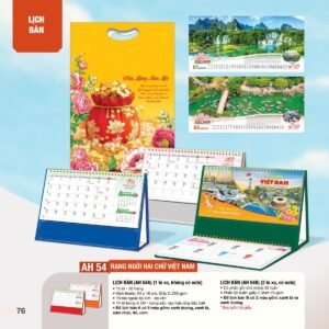 Lịch Bàn Chữ M (Có Note 52 Tuần) 2027 AH Mẫu AH54 (24 x 16cm) Cung Cấp Lịch Tết Doanh Nghiệp Hà Nội in logo doanh nghiệp quà tặng Tết tại Quà Tặng Miền Bắc