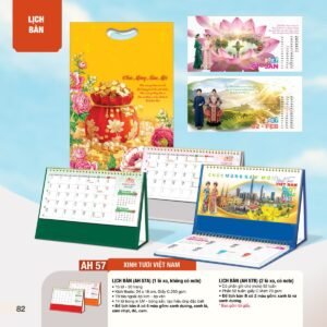 Lịch Bàn Chữ M (Có Note 52 Tuần) 2027 AH Mẫu AH57 (24 x 16cm) Cung Cấp Lịch Tết Doanh Nghiệp Hà Nội in logo doanh nghiệp quà tặng Tết tại Quà Tặng Miền Bắc