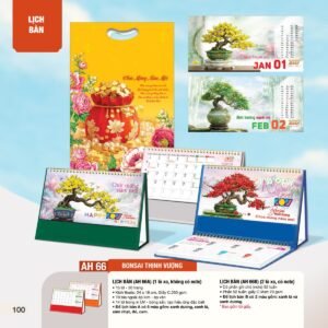 Lịch Bàn Chữ M (Có Note 52 Tuần) 2027 AH Mẫu AH66 (24 x 16cm) Cung Cấp Lịch Tết Doanh Nghiệp Hà Nội in logo doanh nghiệp quà tặng Tết tại Quà Tặng Miền Bắc