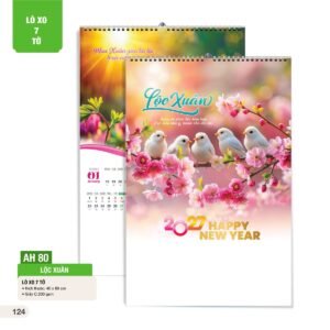 Lịch Treo Tường Lò Xo 7 Tờ 2027 AH Mẫu AH80 (40 x 60cm) Cung Cấp Lịch Tết Doanh Nghiệp Hà Nội in logo doanh nghiệp quà tặng Tết tại Quà Tặng Miền Bắc