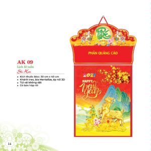 Lịch 52 Tuần 2027 AK Mẫu AK09 (31 x 42 cm) Cung Cấp Lịch Tết Doanh Nghiệp Hà Nội in logo doanh nghiệp quà tặng Tết tại Quà Tặng Miền Bắc