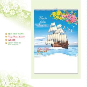 Lịch Treo Tường Lò Xo 2027 AK Mẫu AK33 (01  x  42 cm) Cung Cấp Lịch Tết Doanh Nghiệp Hà Nội in logo doanh nghiệp quà tặng Tết tại Quà Tặng Miền Bắc