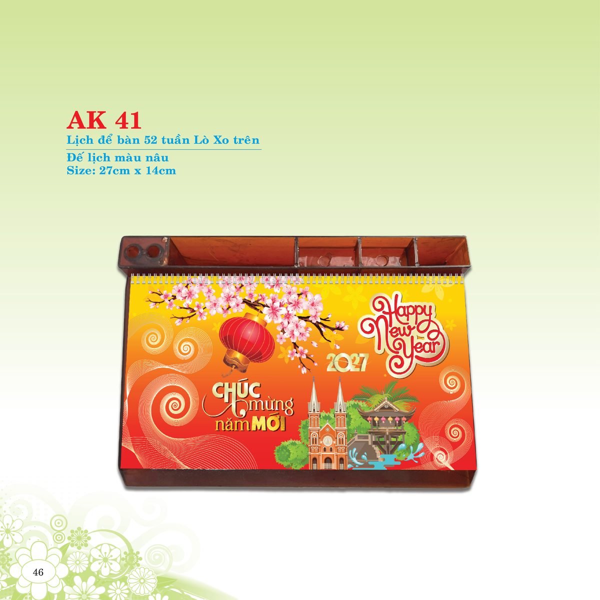 Lịch 52 Tuần 2027 AK Mẫu AK41 (31 x 42 cm) Cung Cấp Lịch Tết Doanh Nghiệp Hà Nội Lịch 52 Tuần 2027 AK Mẫu AK41 (31 x 42 cm) Cung Cấp Lịch Tết Doanh Nghiệp Hà Nội in logo doanh nghiệp quà tặng Tết tại Quà Tặng Miền Bắc