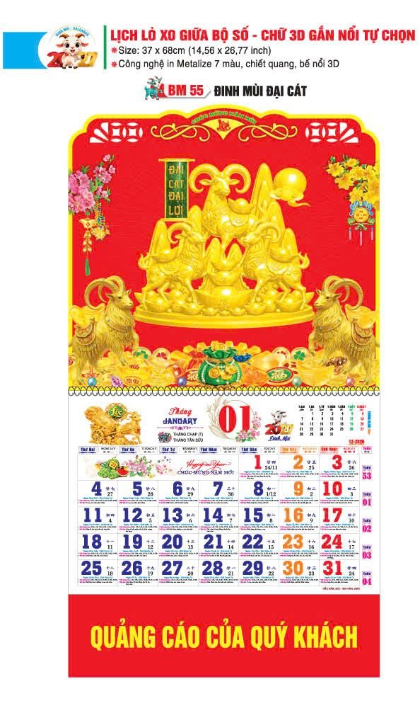 Lịch Bloc 2027 BM55 Cung Cấp Lịch Tết Doanh Nghiệp Hà Nội