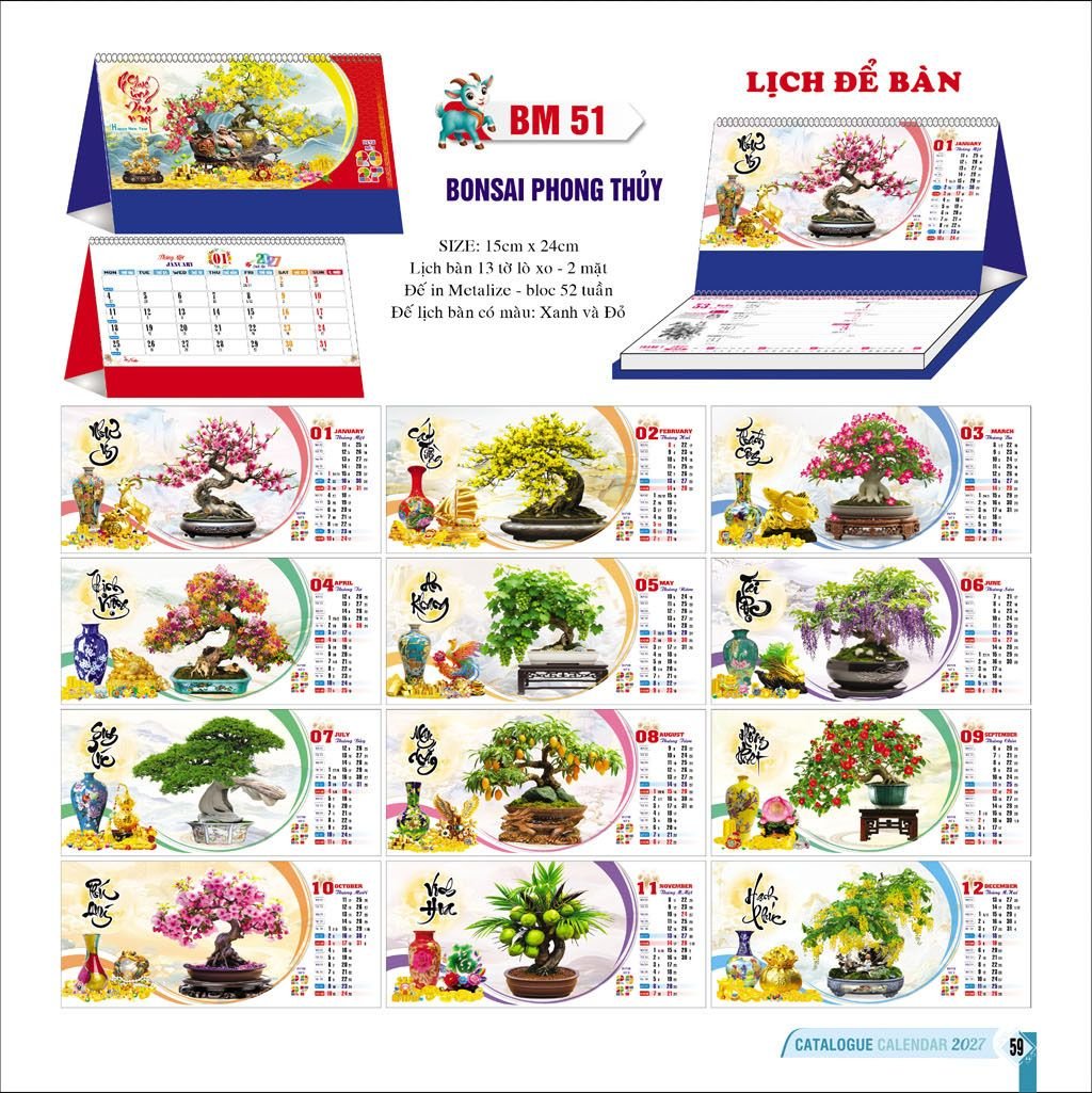 Lịch Để Bàn Ba Nhất Ba Nhất 2027 BN523 Cung Cấp Lịch Tết Doanh Nghiệp Hà Nội