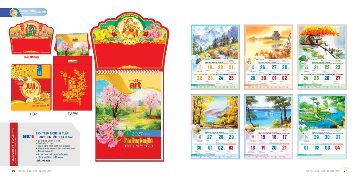 Lịch 52 Tuần Ba Nhất 2027 Ba Nhất 2027 BN525 Cung Cấp Lịch Tết Doanh Nghiệp Hà Nội