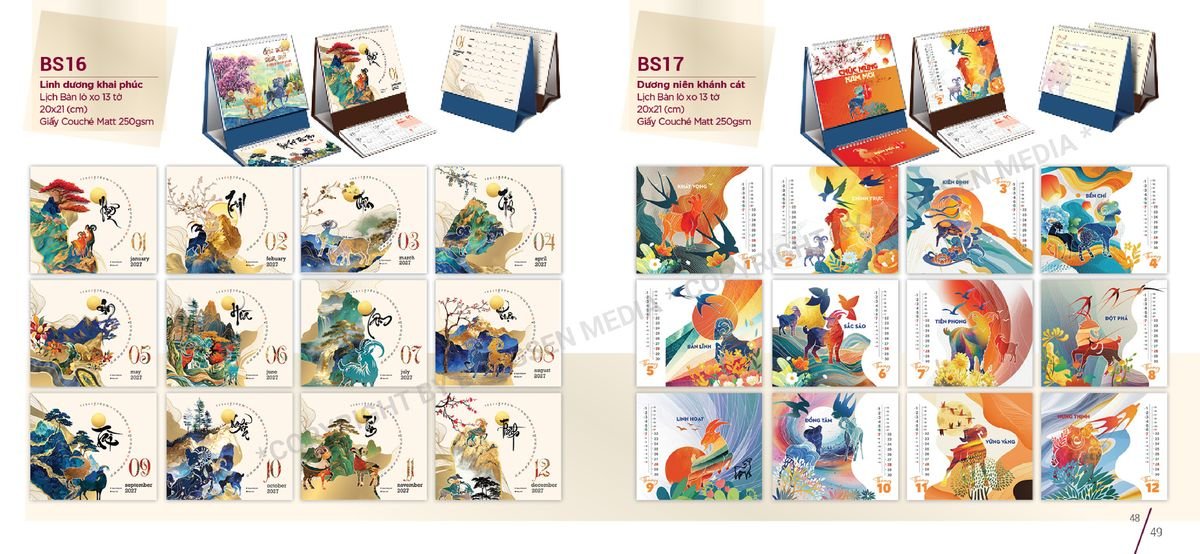 Lịch Để Bàn Nghệ Thuật 2027 BS25 Cung Cấp Lịch Tết Doanh Nghiệp Hà Nội