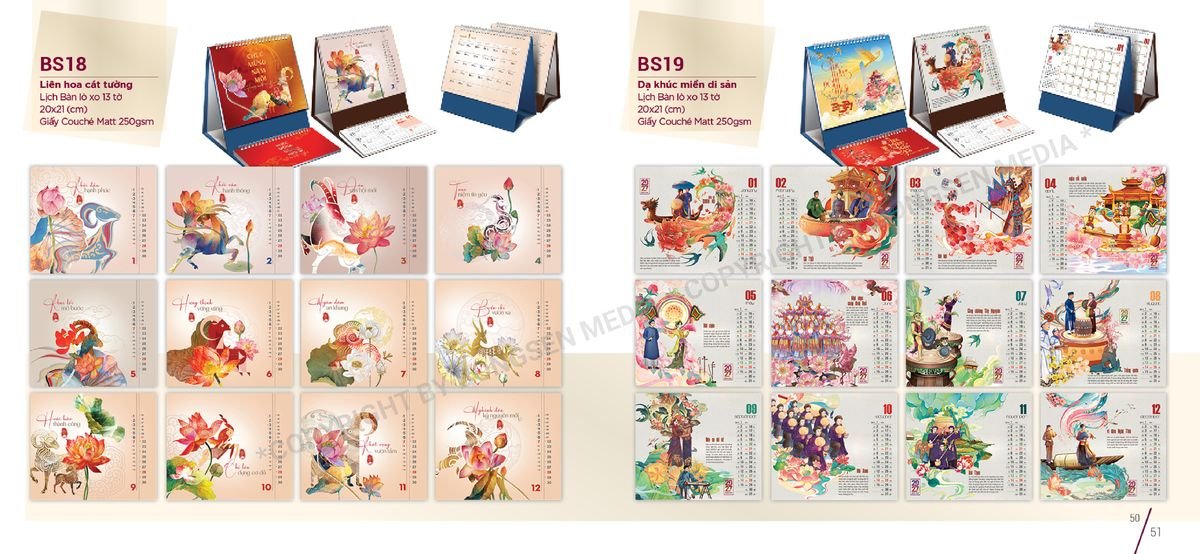 Lịch Để Bàn Nghệ Thuật 2027 BS26 Cung Cấp Lịch Tết Doanh Nghiệp Hà Nội