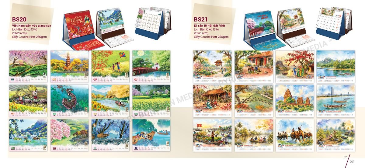Lịch Để Bàn Nghệ Thuật 2027 BS27 Cung Cấp Lịch Tết Doanh Nghiệp Hà Nội