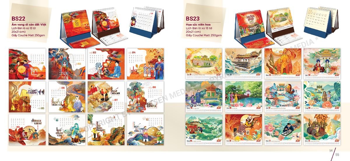 Lịch Để Bàn Nghệ Thuật 2027 BS28 Cung Cấp Lịch Tết Doanh Nghiệp Hà Nội