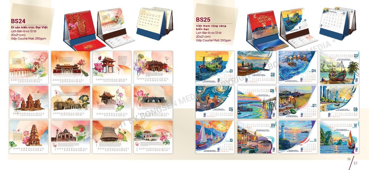 Lịch Để Bàn Nghệ Thuật 2027 BS29 Cung Cấp Lịch Tết Doanh Nghiệp Hà Nội