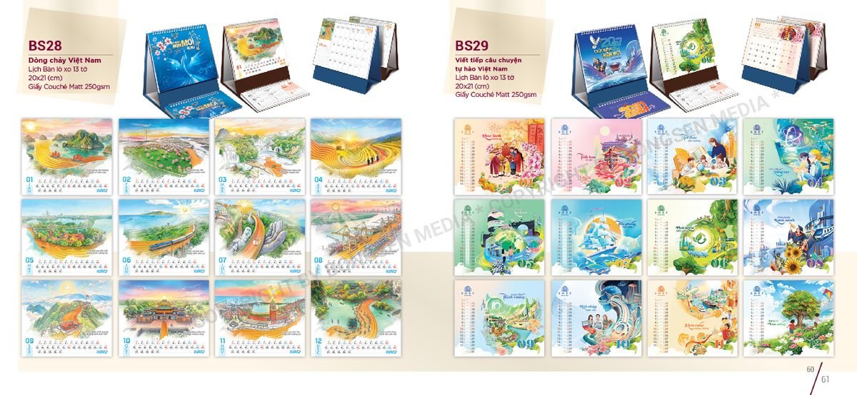 Lịch Để Bàn Nghệ Thuật 2027 BS31 Cung Cấp Lịch Tết Doanh Nghiệp Hà Nội
