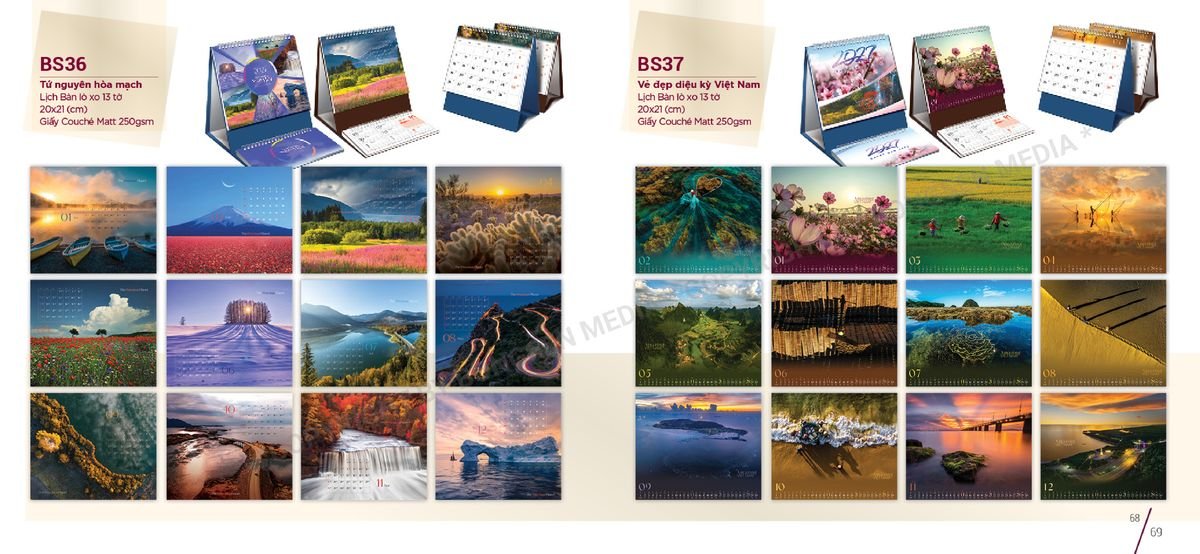 Lịch Để Bàn Nghệ Thuật 2027 BS35 Cung Cấp Lịch Tết Doanh Nghiệp Hà Nội