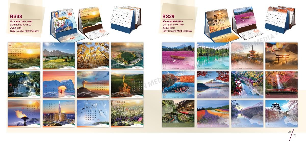 Lịch Để Bàn Nghệ Thuật 2027 BS36 Cung Cấp Lịch Tết Doanh Nghiệp Hà Nội