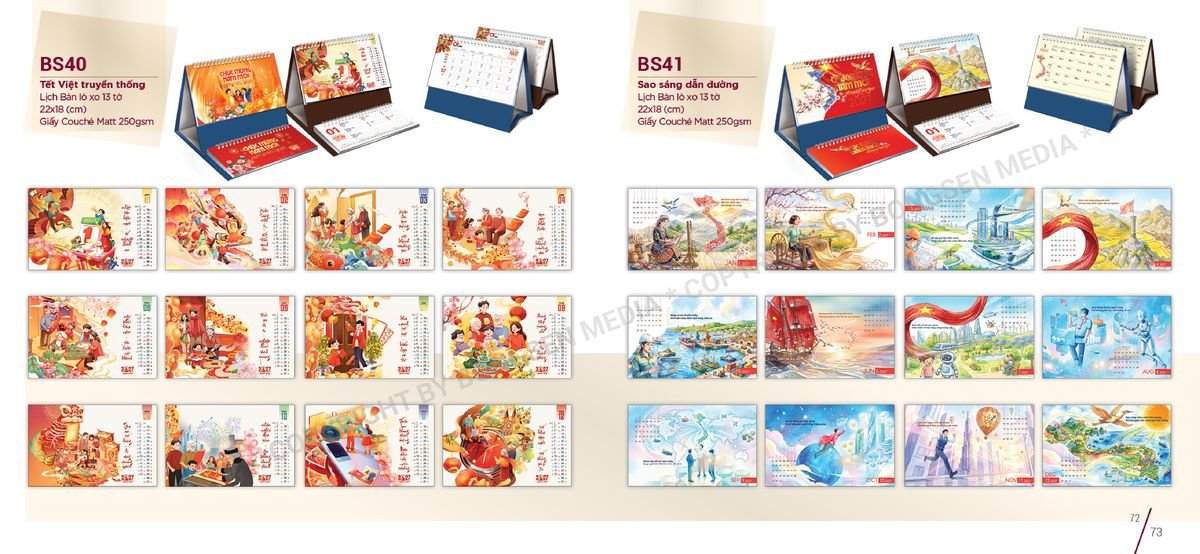 Lịch Để Bàn Nghệ Thuật 2027 BS37 Cung Cấp Lịch Tết Doanh Nghiệp Hà Nội