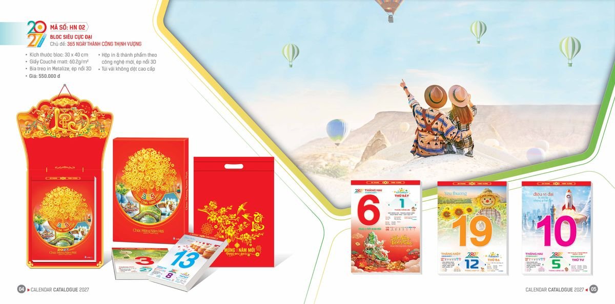 Lịch Bloc Hoa Niên 2027 ĐP DPHN01 Cung Cấp Lịch Tết Doanh Nghiệp Hà Nội