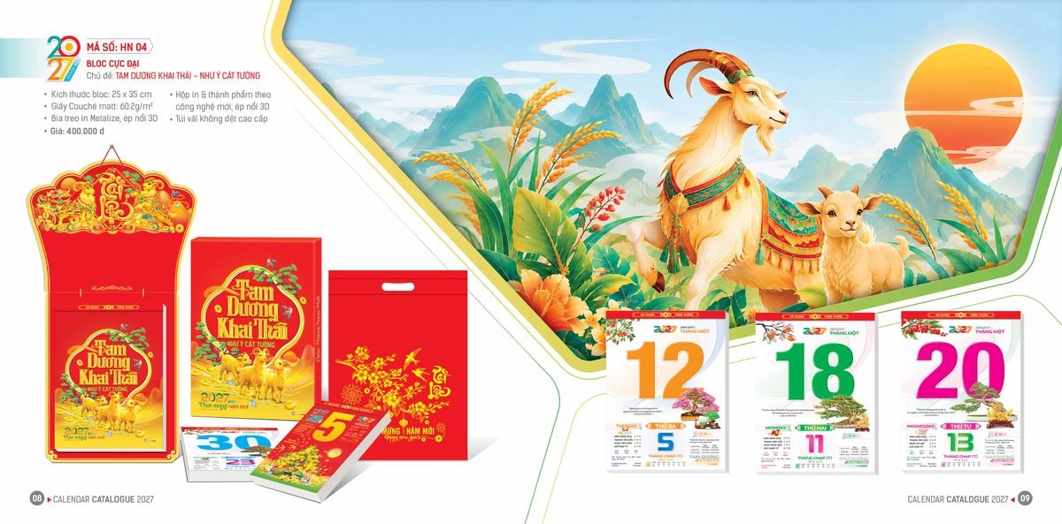 Lịch Bloc Hoa Niên 2027 ĐP DPHN03 Cung Cấp Lịch Tết Doanh Nghiệp Hà Nội