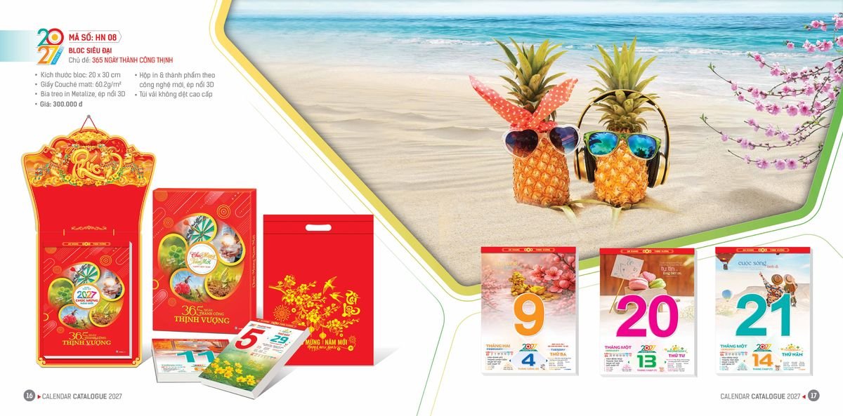 Lịch Bloc Hoa Niên 2027 ĐP DPHN07 Cung Cấp Lịch Tết Doanh Nghiệp Hà Nội