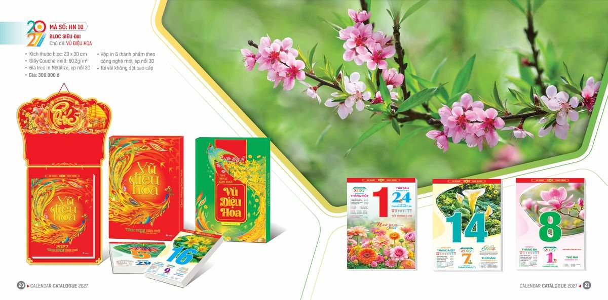 Lịch Bloc Hoa Niên 2027 ĐP DPHN09 Cung Cấp Lịch Tết Doanh Nghiệp Hà Nội
