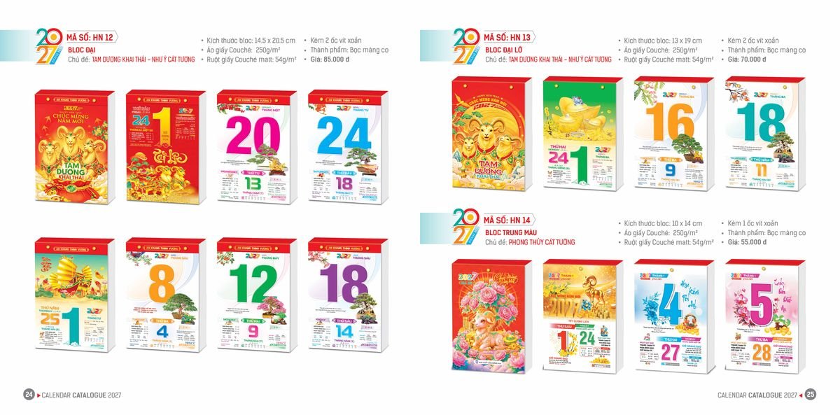 Lịch Bloc Hoa Niên 2027 ĐP DPHN11 Cung Cấp Lịch Tết Doanh Nghiệp Hà Nội