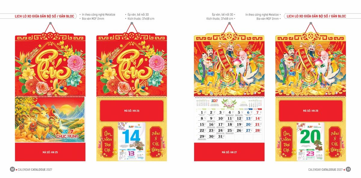 Lịch Bloc Hoa Niên 2027 ĐP DPHN15 Cung Cấp Lịch Tết Doanh Nghiệp Hà Nội