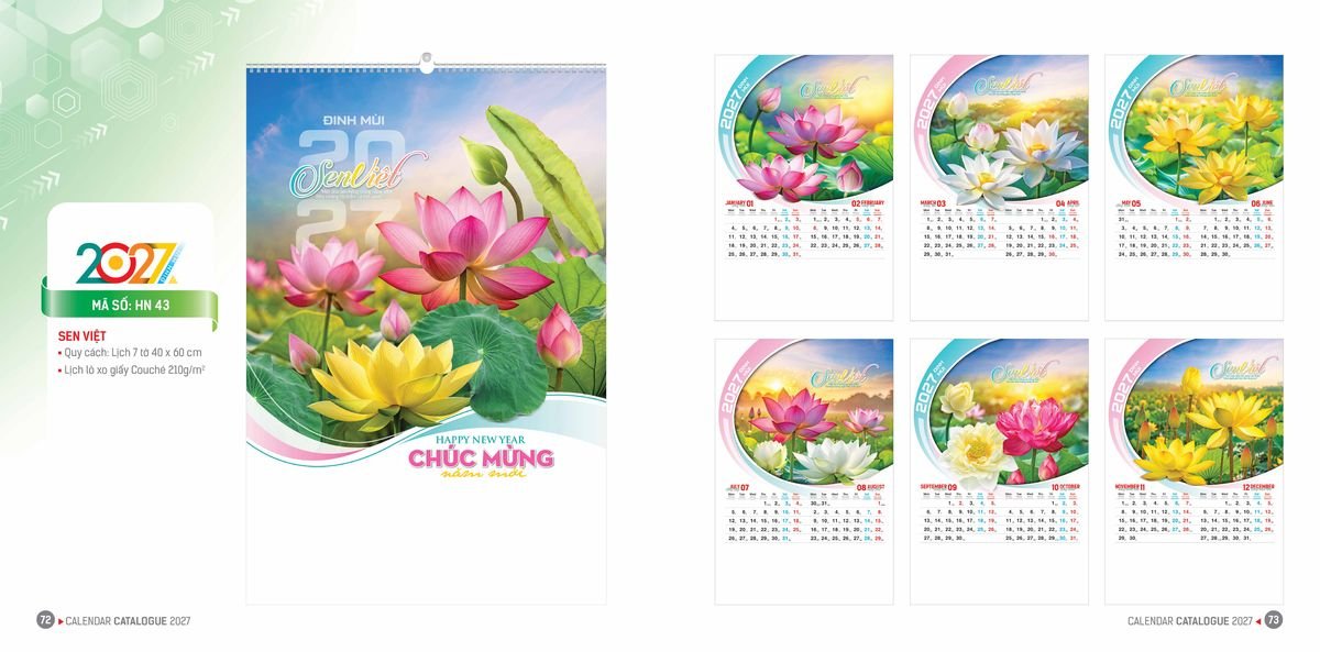 Lịch Bloc Hoa Niên 2027 ĐP DPHN35 Cung Cấp Lịch Tết Doanh Nghiệp Hà Nội