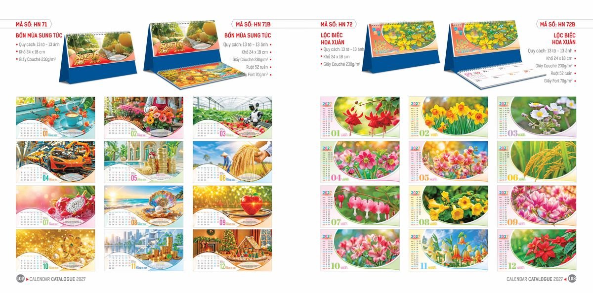 Lịch Bloc Hoa Niên 2027 ĐP DPHN50 Cung Cấp Lịch Tết Doanh Nghiệp Hà Nội