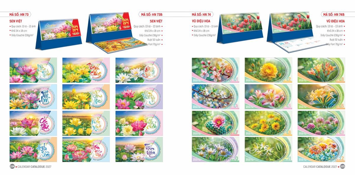 Lịch Bloc Hoa Niên 2027 ĐP DPHN51 Cung Cấp Lịch Tết Doanh Nghiệp Hà Nội