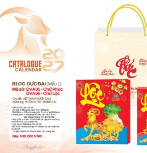 quà tết miền bắc 2027 Lịch Bloc Cực Đại 2027 DVA Mẫu DVA05 (25 x 35cm) Cung Cấp Lịch Tết Doanh Nghiệp Hà Nội
