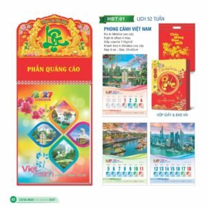 Lịch 52 Tuần 2027 HBT Mẫu HBT02 (31 x 42cm) Cung Cấp Lịch Tết Doanh Nghiệp Hà Nội in logo doanh nghiệp quà tặng Tết tại Quà Tặng Miền Bắc