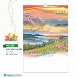 Lịch Treo Tường Lò Xo 2027 HBT Mẫu HBT06 (40 x 60cm) Cung Cấp Lịch Tết Doanh Nghiệp Hà Nội in logo doanh nghiệp quà tặng Tết tại Quà Tặng Miền Bắc