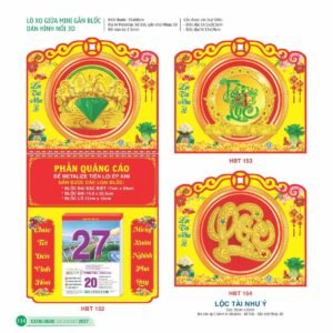 Lịch Treo Tường Lò Xo 2027 HBT Mẫu HBT153 (30 x 60cm) Cung Cấp Lịch Tết Doanh Nghiệp Hà Nội in logo doanh nghiệp quà tặng Tết tại Quà Tặng Miền Bắc