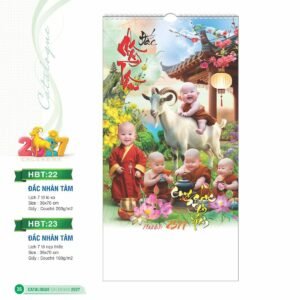 Lịch Treo Tường Lò Xo 2027 HBT Mẫu HBT22 (36 x 70cm) Cung Cấp Lịch Tết Doanh Nghiệp Hà Nội in logo doanh nghiệp quà tặng Tết tại Quà Tặng Miền Bắc