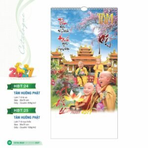 Lịch Treo Tường Lò Xo 2027 HBT Mẫu HBT24 (36 x 70cm) Cung Cấp Lịch Tết Doanh Nghiệp Hà Nội in logo doanh nghiệp quà tặng Tết tại Quà Tặng Miền Bắc