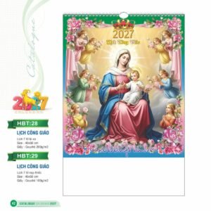 Lịch Treo Tường Lò Xo 2027 HBT Mẫu HBT29 (40 x 60cm) Cung Cấp Lịch Tết Doanh Nghiệp Hà Nội in logo doanh nghiệp quà tặng Tết tại Quà Tặng Miền Bắc