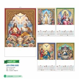 Lịch Treo Tường Nẹp Thiếc 2027 HBT Mẫu HBT30 (45 x 70cm) Cung Cấp Lịch Tết Doanh Nghiệp Hà Nội in logo doanh nghiệp quà tặng Tết tại Quà Tặng Miền Bắc