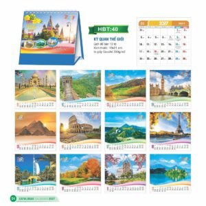 Lịch Để Bàn 2027 HBT Mẫu HBT40 (19 x 21cm) Cung Cấp Lịch Tết Doanh Nghiệp Hà Nội in logo doanh nghiệp quà tặng Tết tại Quà Tặng Miền Bắc