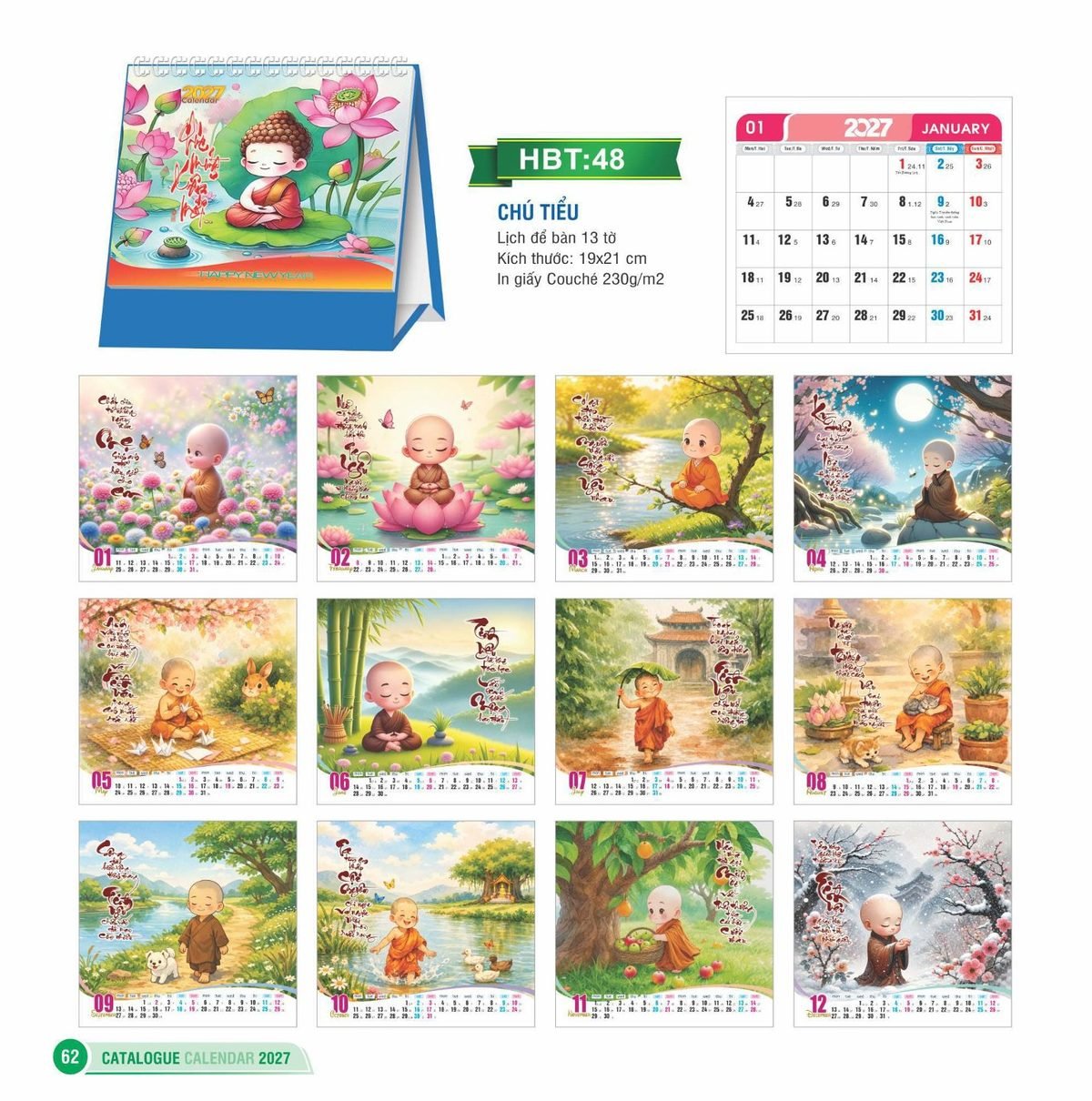 Lịch Để Bàn 2027 HBT Mẫu HBT49 (19 x 21cm) Cung Cấp Lịch Tết Doanh Nghiệp Hà Nội Lịch Để Bàn 2027 HBT Mẫu HBT49 (19 x 21cm) Cung Cấp Lịch Tết Doanh Nghiệp Hà Nội in logo doanh nghiệp quà tặng Tết tại Quà Tặng Miền Bắc