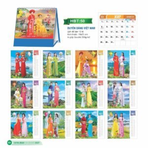 Lịch Để Bàn 2027 HBT Mẫu HBT51 (19 x 21cm) Cung Cấp Lịch Tết Doanh Nghiệp Hà Nội in logo doanh nghiệp quà tặng Tết tại Quà Tặng Miền Bắc