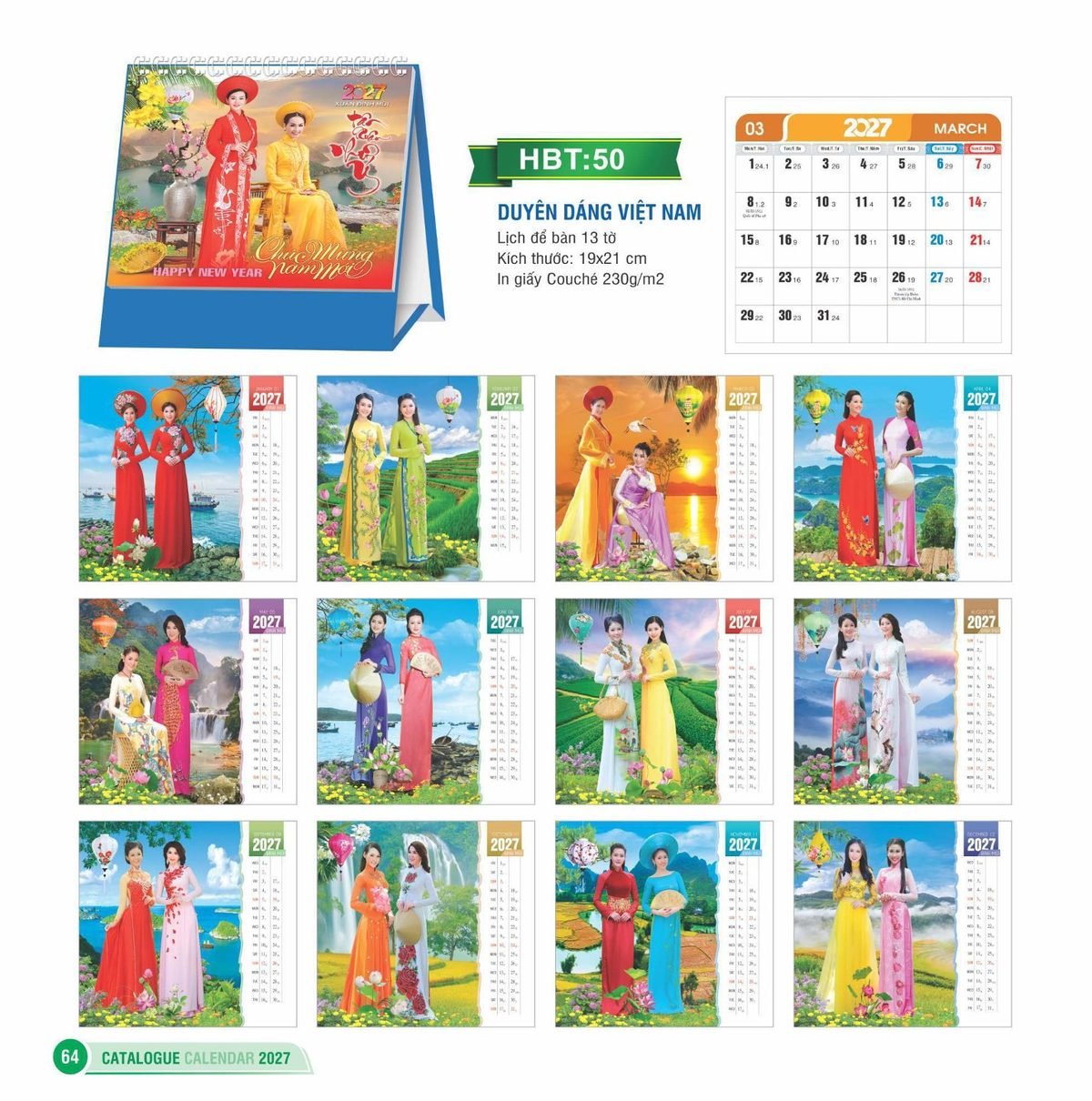 Lịch Để Bàn 2027 HBT Mẫu HBT51 (19 x 21cm) Cung Cấp Lịch Tết Doanh Nghiệp Hà Nội Lịch Để Bàn 2027 HBT Mẫu HBT51 (19 x 21cm) Cung Cấp Lịch Tết Doanh Nghiệp Hà Nội in logo doanh nghiệp quà tặng Tết tại Quà Tặng Miền Bắc