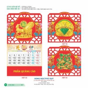 Lịch Treo Tường Lò Xo 2027 HBT Mẫu HBT65 (37 x 68cm) Cung Cấp Lịch Tết Doanh Nghiệp Hà Nội in logo doanh nghiệp quà tặng Tết tại Quà Tặng Miền Bắc