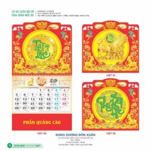 Lịch Treo Tường Lò Xo 2027 HBT Mẫu HBT85 (17  x  18 cm) Cung Cấp Lịch Tết Doanh Nghiệp Hà Nội in logo doanh nghiệp quà tặng Tết tại Quà Tặng Miền Bắc