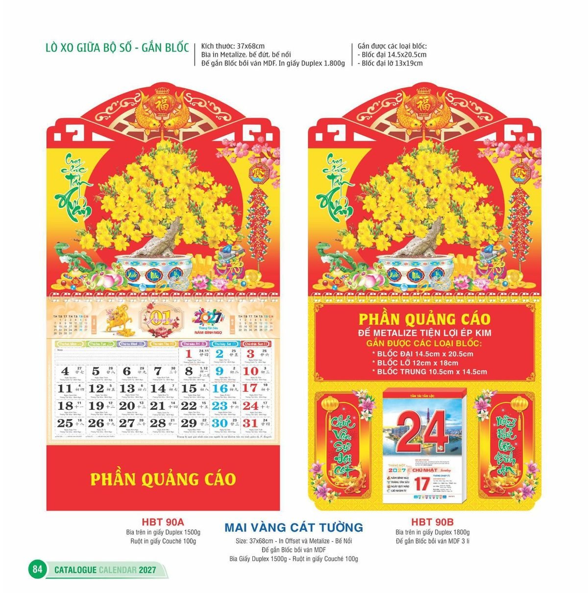 Lịch Treo Tường Lò Xo 2027 HBT Mẫu HBT91B (11 x 12 cm) Cung Cấp Lịch Tết Doanh Nghiệp Hà Nội Lịch Treo Tường Lò Xo 2027 HBT Mẫu HBT91B (11 x 12 cm) Cung Cấp Lịch Tết Doanh Nghiệp Hà Nội in logo doanh nghiệp quà tặng Tết tại Quà Tặng Miền Bắc