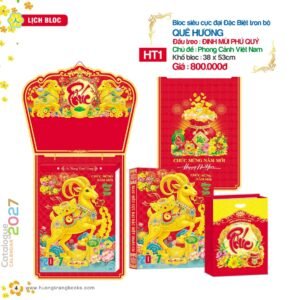 Lịch Bloc Siêu Cực Đại 2027 HT Mẫu HT1 (38 x 53cm) Cung Cấp Lịch Tết Doanh Nghiệp Hà Nội in logo doanh nghiệp quà tặng Tết tại Quà Tặng Miền Bắc