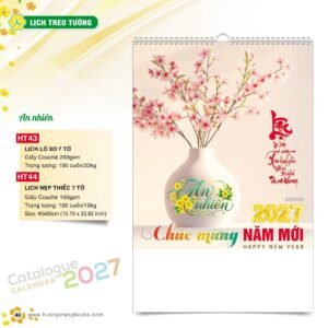 Lịch Treo Tường 2027 HT Mẫu HT43 (40 x 60cm) Cung Cấp Lịch Tết Doanh Nghiệp Hà Nội in logo doanh nghiệp quà tặng Tết tại Quà Tặng Miền Bắc