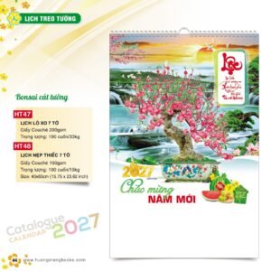 Lịch Treo Tường 2027 HT Mẫu HT47 (40 x 60cm) Cung Cấp Lịch Tết Doanh Nghiệp Hà Nội in logo doanh nghiệp quà tặng Tết tại Quà Tặng Miền Bắc