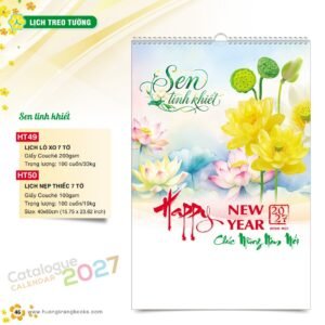 Lịch Treo Tường 2027 HT Mẫu HT49 (40 x 60cm) Cung Cấp Lịch Tết Doanh Nghiệp Hà Nội in logo doanh nghiệp quà tặng Tết tại Quà Tặng Miền Bắc
